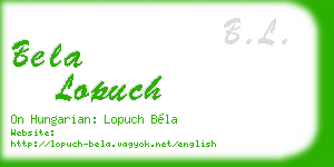 bela lopuch business card
